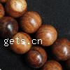Perles en bois teints, Rond, brun, 10mm Environ 2mm, Vendu par PC[