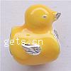Enamel Zinc Alloy European Beads, Duck, plated, without troll & large hole nickel, lead & cadmium free Approx 6mm 