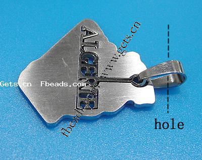Stainless Steel Pendants, 304 Stainless Steel, original color, Hole:Approx 8x4mm, Sold By PC