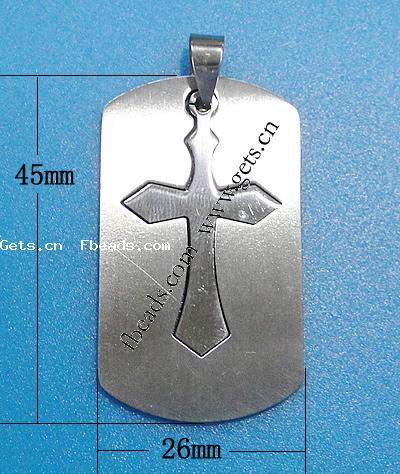 Stainless Steel Pendants, 304 Stainless Steel, Cross, original color, Hole:Approx 6x5mm, Sold By PC