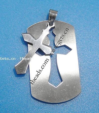 Stainless Steel Pendants, 304 Stainless Steel, Cross, original color, Hole:Approx 6x5mm, Sold By PC
