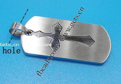 Pendentifs en acier inoxydable, Acier inoxydable 304, croix, couleur originale, Trou:Environ 6x5mm, Vendu par PC