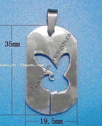 Stainless Steel Pendants, 304 Stainless Steel, Rabbit, hollow, original color, Hole:Approx 8x4mm, Sold By PC