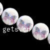 Fancy Printing Shell Beads, Flat Round & double-sided Approx 1mm Approx 15 Inch 