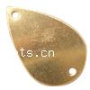 Brass Stamping Connector, Teardrop, plated, 1/1 loop 
