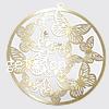 Brass Stamping Pendants, Flat Round, plated, with butterfly pattern Approx 2mm 