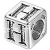 Perles en argent , argent sterling 925, cube, Placage, avec le motif de lettre, plus de couleurs à choisir Environ 4mm, Vendu par PC