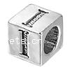 Sterling Silver Alphabet Beads, 925 Sterling Silver, Cube, plated, with letter pattern Approx 4mm 