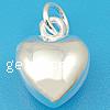 Sterling Silver Heart Pendants, 925 Sterling Silver, plated Approx 3mm 