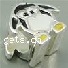 Enamel Zinc Alloy European Beads, Penguin, plated, without troll & large hole Approx 4.5mm 