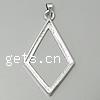 Brass Pendant Open Back Setting, Rhombus, plated Approx Inner Approx 