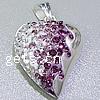 CRYSTALLIZED™ Crystal Sterling Silver Pendants, 925 Sterling Silver, with CRYSTALLIZED™, Heart, plated Approx 4mm 