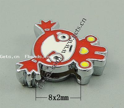 Zinc Alloy Slide Charm, with enamel, Girl, plated, enamel, more colors for choice, 18x16x4mm, Hole:Approx 8x2mm, Sold By PC