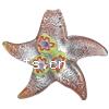 Handmade Lampwork Pendant, Star, with silver foil 