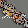 Fancy Printing Shell Beads, Flat Round & double-sided Approx 15 Inch 