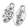 Zinc Alloy Message Pendants, Oval, plated Approx 2mm 