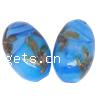 Gold Sand Lampwork Beads, Oval, blue, 11x18mm, Sold by PC