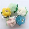 Flower Lampwork Beads, layered, more colors for choice, 9x8mm, Sold by PC