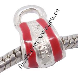 Zinc Alloy Bail Beads, Tube, plated, without troll & enamel, more colors for choice, 9x15mm, Sold By PC