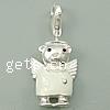 Enamel Sterling Silver Pendants, 925 Sterling Silver, Bear, plated, with lobster clasp Approx 3mm 