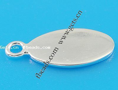 Sterling Silver Tag, 925 Sterling Silver, Oval, plated, more colors for choice, 18x8x1mm, Hole:Approx 2mm, Sold By PC
