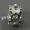Rhinestone Zinc Alloy European Beads, Rondelle, plated, without troll & with rhinestone Approx 5.5mm 