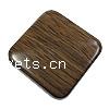Imitation Holz Acryl-Perlen, Acryl, Quadrat, keine, 32x31x8mm, Bohrung:ca. 1mm, verkauft von PC