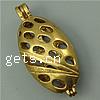 Hollow Brass Pendants, Oval, plated Approx 