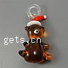 Рождественские Подвески Лампворк, Лэмпворк, Медведь, коричневый отверстие:Приблизительно 6mm, продается PC
