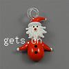 Christmas Lampwork Pendants, Santa Claus, Christmas jewelry, red Approx 5mm 