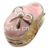 Enamel Zinc Alloy European Beads, Shoes, plated, without troll & large hole nickel, lead & cadmium free Approx 5mm 