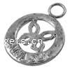 Zinc Alloy Flat Round Pendants, plated Approx 3mm 