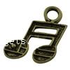 Musical Instrument Shaped Zinc Alloy Pendants, Music Note, plated Approx 3mm 