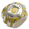 Enamel Zinc Alloy European Beads, Rondelle, plated, without troll & large hole nickel, lead & cadmium free 