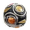 Indonesia Jewelry Beads, with Brass, Round, with acrylic rhinestone & large hole, cadmium free Approx 5mm 