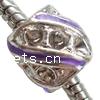 Enamel Zinc Alloy European Beads, Tube, plated, without troll & large hole nickel, lead & cadmium free Approx 4.2-4.5mm 
