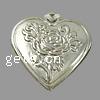 Plated Acrylic Pendants, Heart, with flower pattern Approx 3mm 