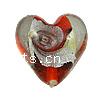 Silver Foil Lampwork Beads, Heart, translucent Approx 2mm 