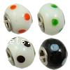 Silver Plated Double Core Lampwork European Beads, Rondelle, antique silver color plated, cupronickel double core without troll Approx 5mm 