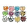 Plastic Sequin Beads, Heart, mixed colors 