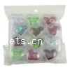 Plastic Sequin Beads, Heart, mixed colors 