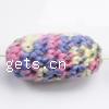 Woolen Woven Beads, Wool, Drum, multi-colored Approx 3mm 
