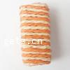 Kraft Paper Woven Beads, with Wood, Cube, woven pattern, orange Approx 3mm 