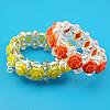 Crystal Coral Bracelets, Synthetic Coral, with Crystal & Brass, Flower, high quality plated, faceted Approx 7 Inch [
