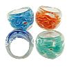 Inner Flower Lampwork Finger Ring mixed colors, 28x22-24mm Approx 18mm 