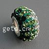 Rhinestone European Beads, Rhinestone Clay Pave, Rondelle, sterling silver double core without troll & with rhinestone Approx 4.5mm 