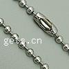 Fashion Stainless Steel Necklace Chain, ball chain, original color, 2.4mm Inch 