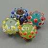 Refined Lampwork Beads, Rondelle, with flower pattern & bumpy Approx 2.5mm 