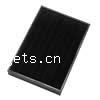 Ring Display Tray, PU Leather, Rectangle, black 