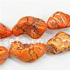 天然染めた松石ビーズ, 染色トルコ石, ナゲット, オレンジ, 10-27mm, 穴:約 1.5mm, 長さ:15.7 インチ, 売り手 KG